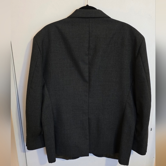 Joseph Feiss International Grey Pure Wool 3 Button Blazer Jacket 44R Preppy Y2K - Picture 2 of 12
